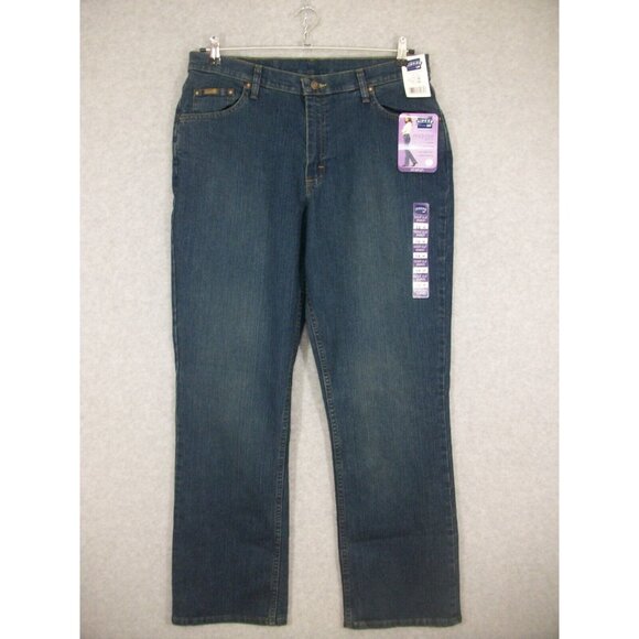 Lee Riders Women's Jeans Mid Rise Boot Cut Dark Wash Stretch 18M - Picture 1 of 7